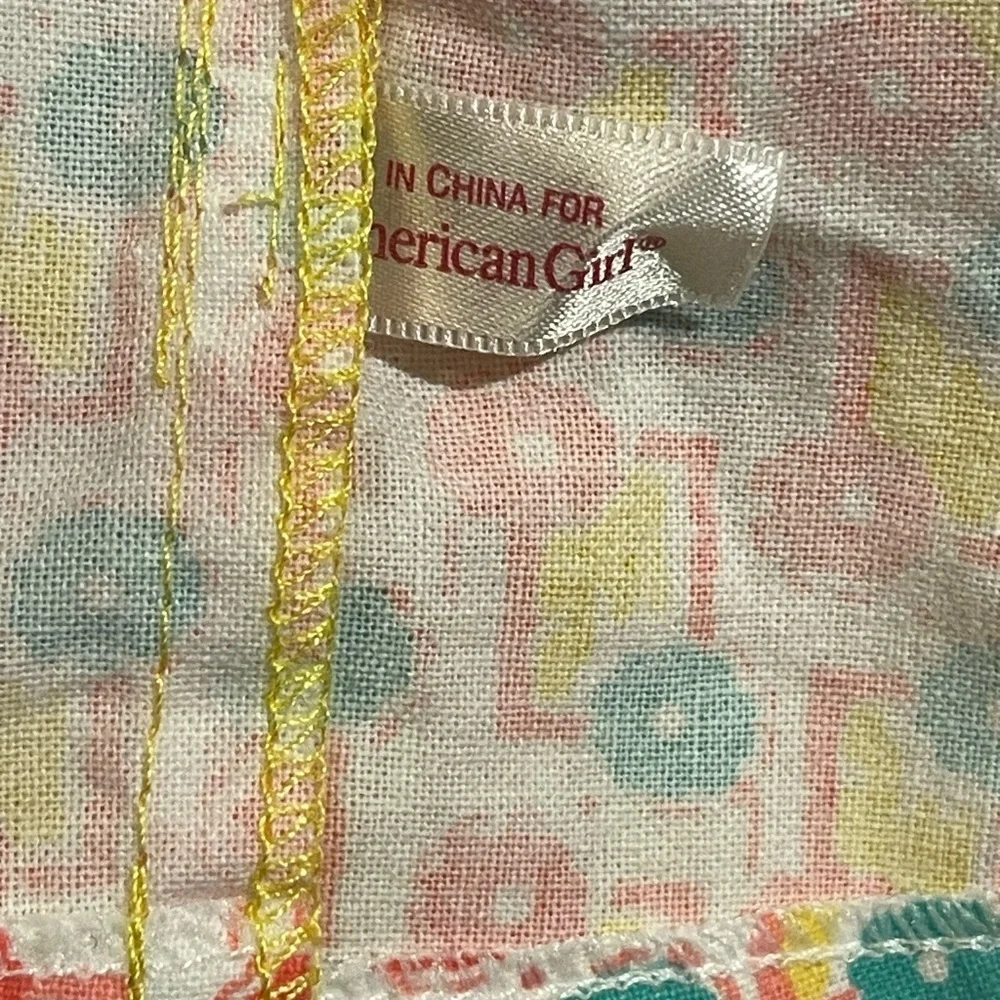 American Girl Floral Doll Dress with Yellow Stitching - Kit photography dress